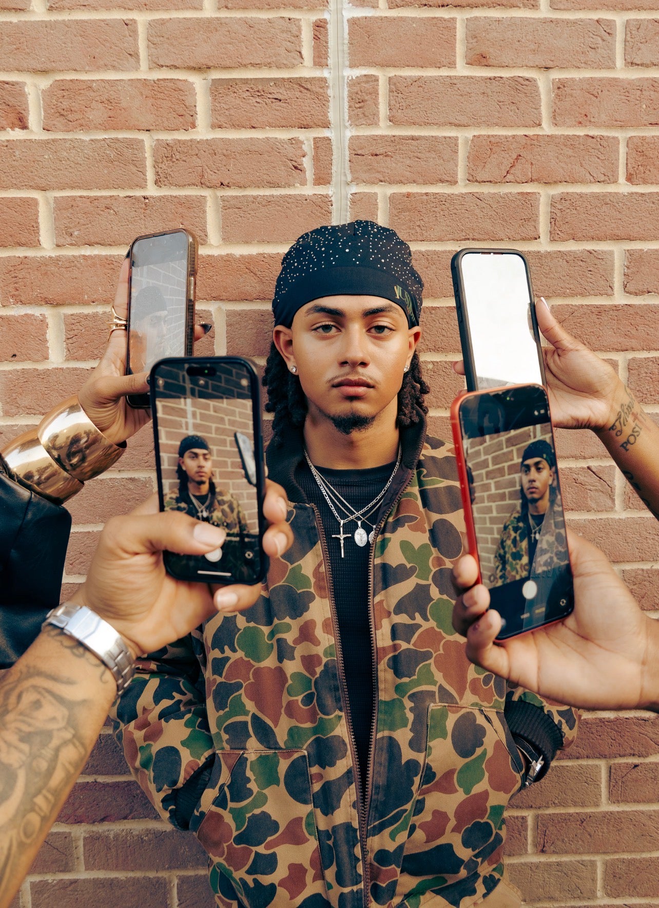 JusDidIt Rhinestone Satin Cap